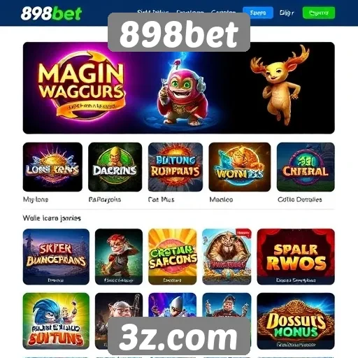 Variedade de jogos oferecidos no site 898bet